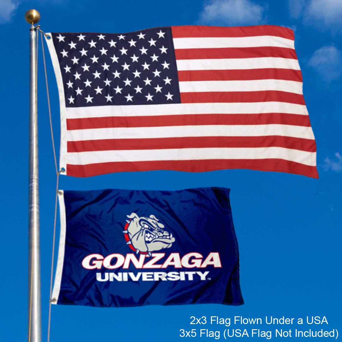 College Flags & Banners Co. Gonzaga Bulldogs 2x3 Foot Flag - Sports Collectibles, Sports Memorabilia, Sports Fan Shop, Sports Gifts