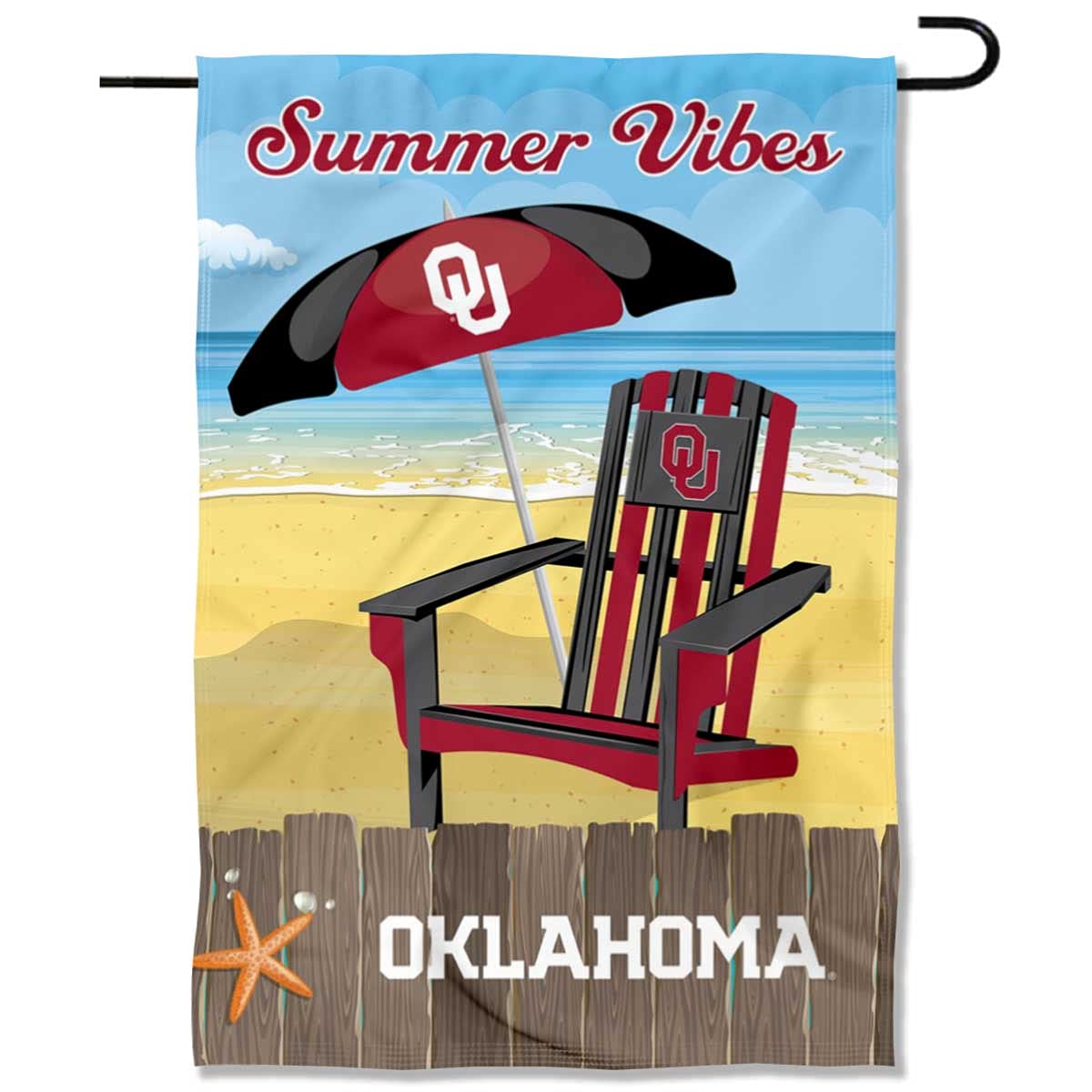 College Flags & Banners Co. Oklahoma Sooners Summer Season Vibes Double Sided Garden Yard Flag - Sports Collectibles, Sports Memorabilia, Sports Fan Shop, Sports Gifts