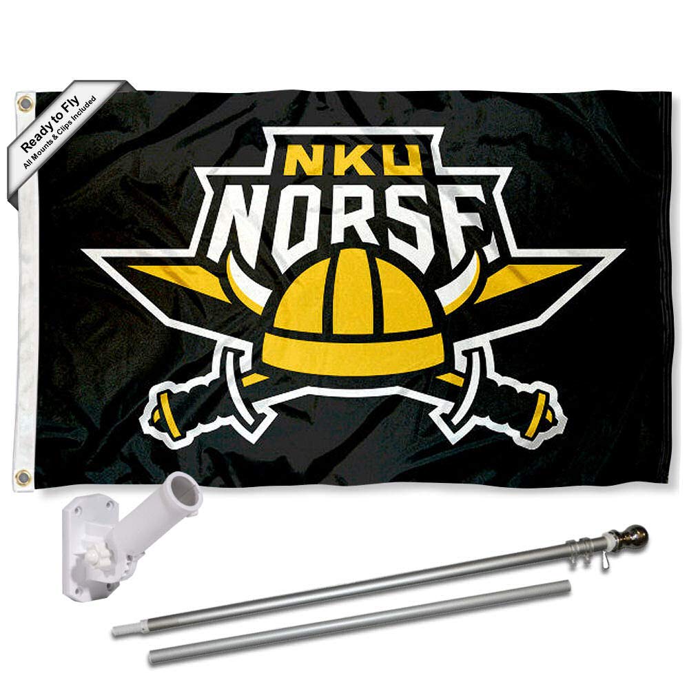 College Flags & Banners Co. NKU Norse and Pole Bracket Mount Bundle Flag - Sports Collectibles, Sports Memorabilia, Sports Fan Shop, Sports Gifts