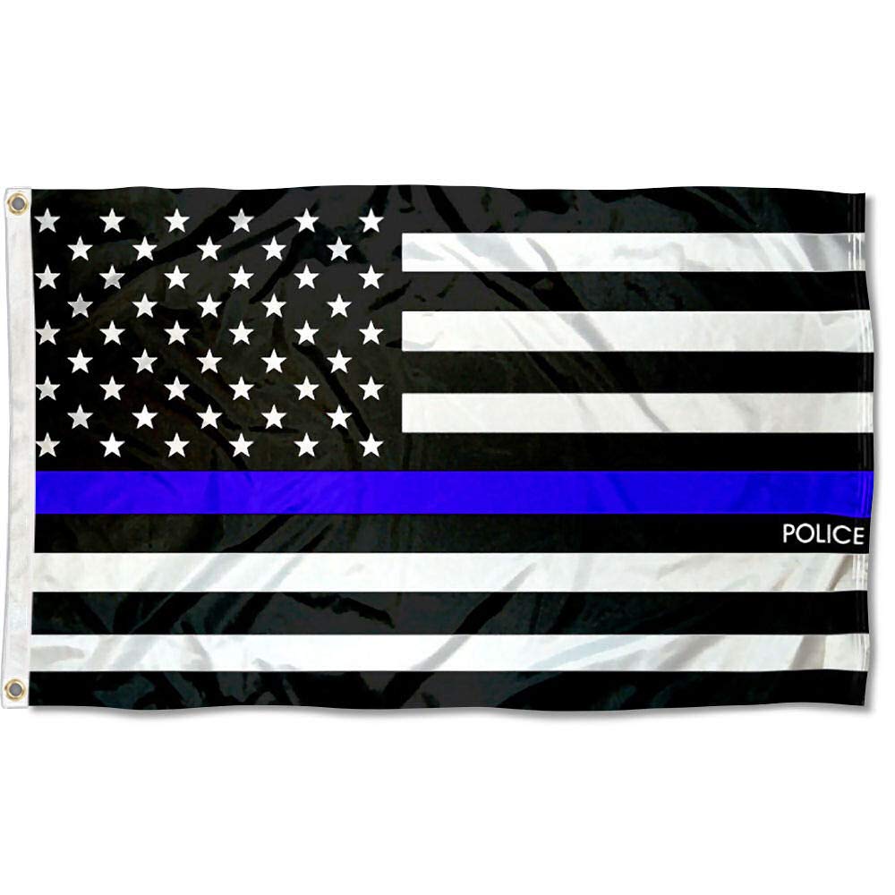 Sports Flags Pennants Company Police Thin Line Flag 3x5 Foot Banner - Sports Collectibles, Sports Memorabilia, Sports Fan Shop, Sports Gifts