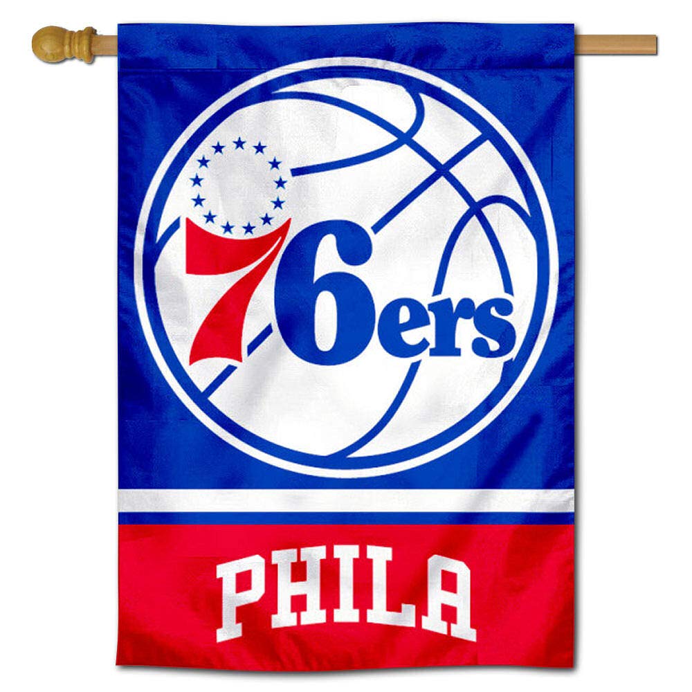 WinCraft Philadelphia 76ers Two Ply and Double Sided House Flag - Sports Collectibles, Sports Memorabilia, Sports Fan Shop, Sports Gifts