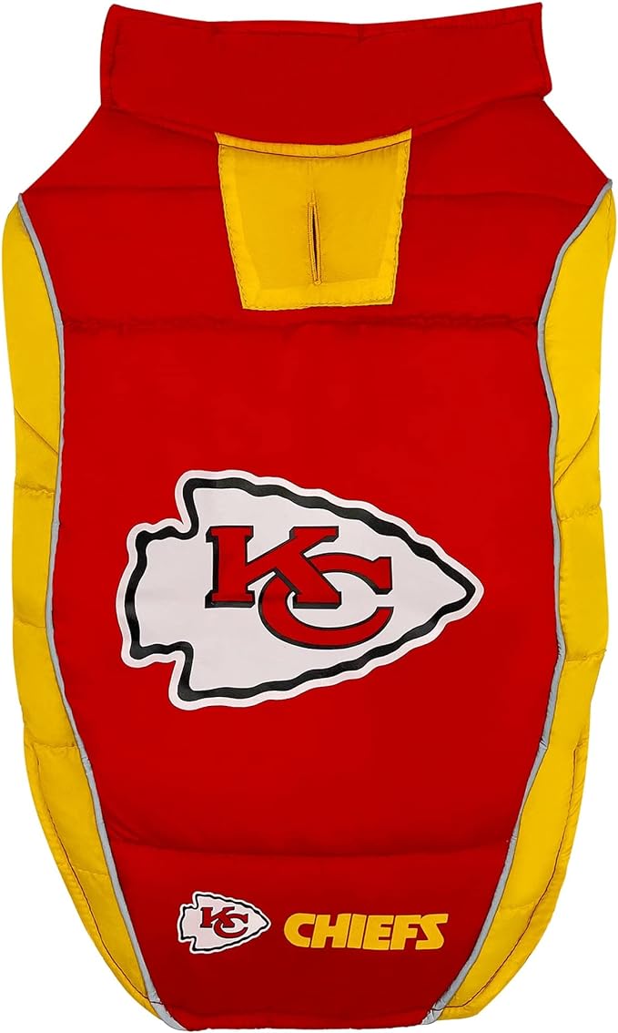 Kansas City Chiefs Puffer Vest Pets First - Sports Collectibles, Sports Memorabilia, Sports Fan Shop, Sports Gifts
