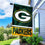 WinCraft Packers Banner House Flag and 5 Foot Flagpole Set - Sports Collectibles, Sports Memorabilia, Sports Fan Shop, Sports Gifts