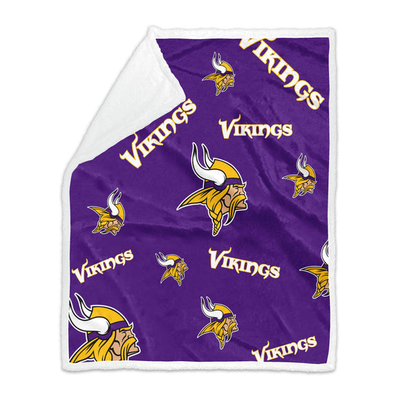 Minnesota Vikings 60x70 Repeating Plush Sherpa Throw