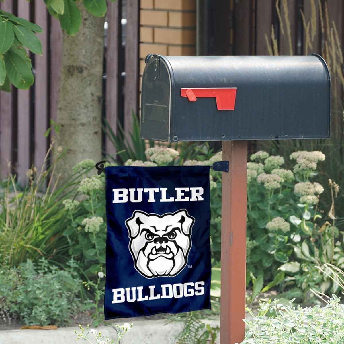 Butler Bulldogs New Logo Garden Flag and Mailbox Post Pole Mount Holder Set - Sports Collectibles, Sports Memorabilia, Sports Fan Shop, Sports Gifts