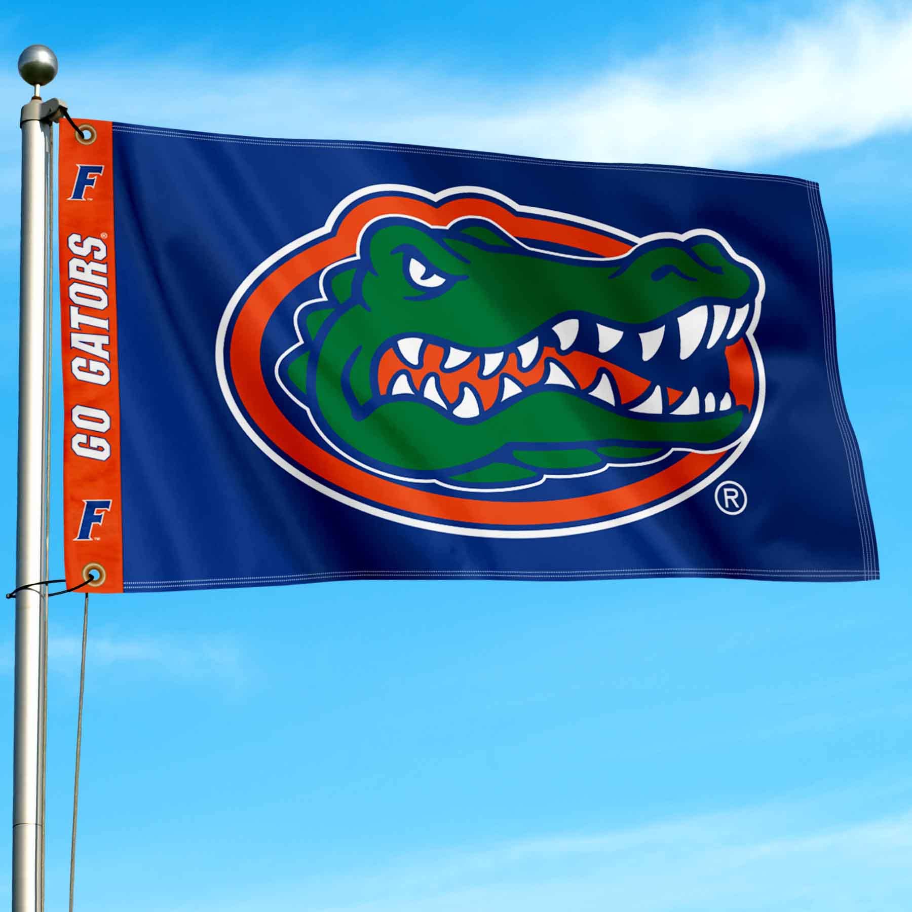 College Flags & Banners Co. Florida Gators Printed Header 3x5 Foot Banner Flag - Sports Collectibles, Sports Memorabilia, Sports Fan Shop, Sports Gifts