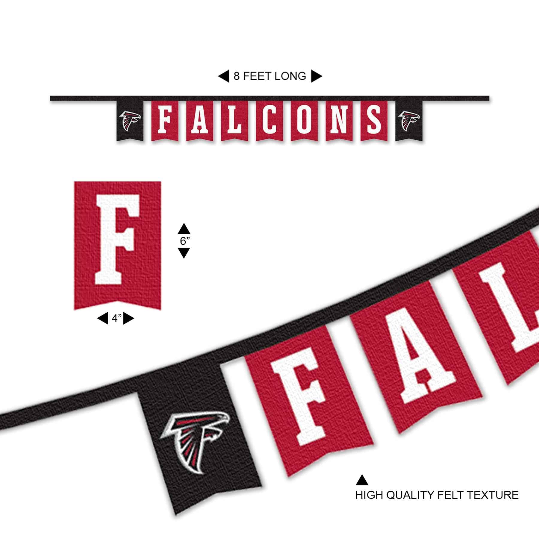 WinCraft Atlanta Falcons Banner String Pennant Flags - Sports Collectibles, Sports Memorabilia, Sports Fan Shop, Sports Gifts