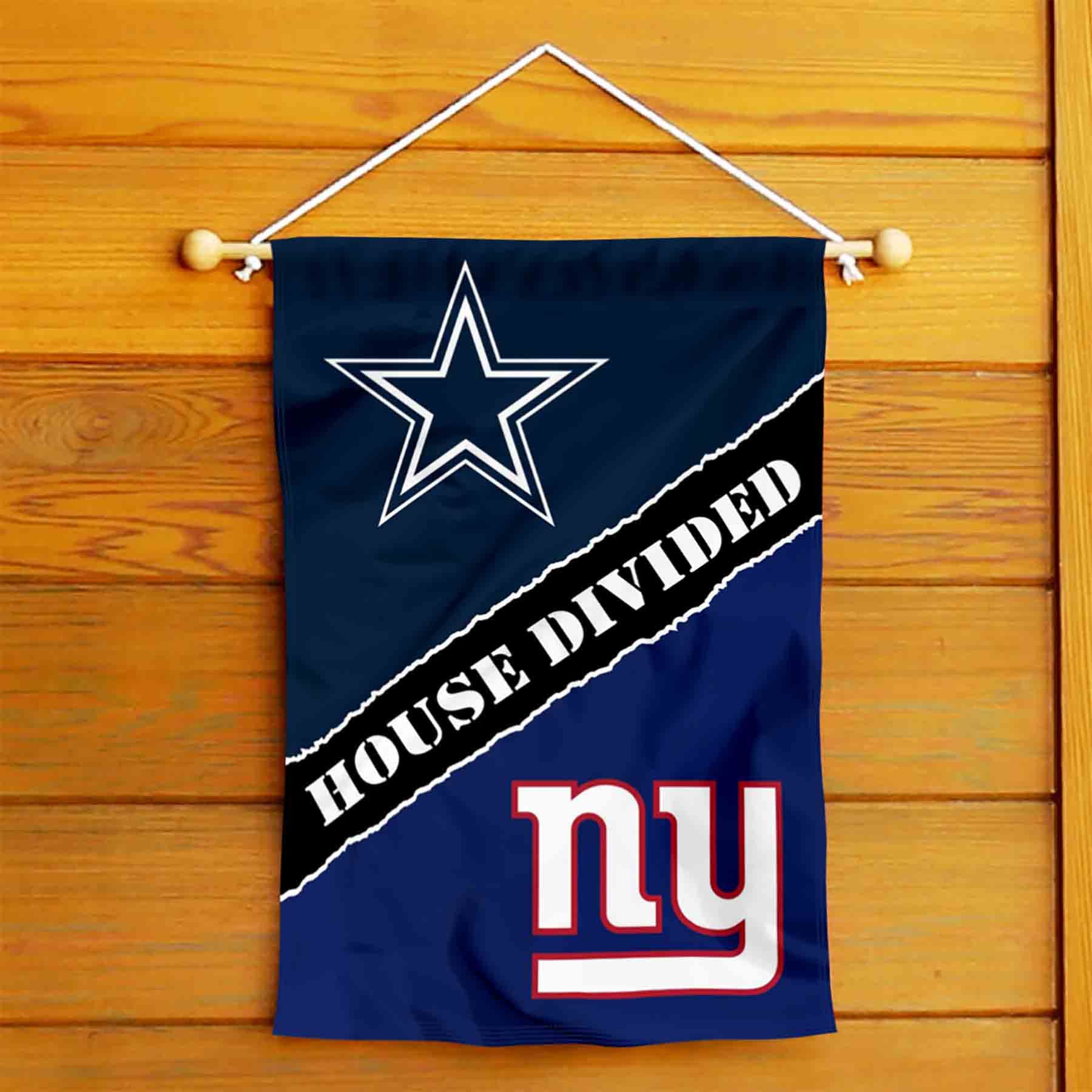 WinCraft House Divided Cowboys and Giants Double Sided Garden Flag - Sports Collectibles, Sports Memorabilia, Sports Fan Shop, Sports Gifts
