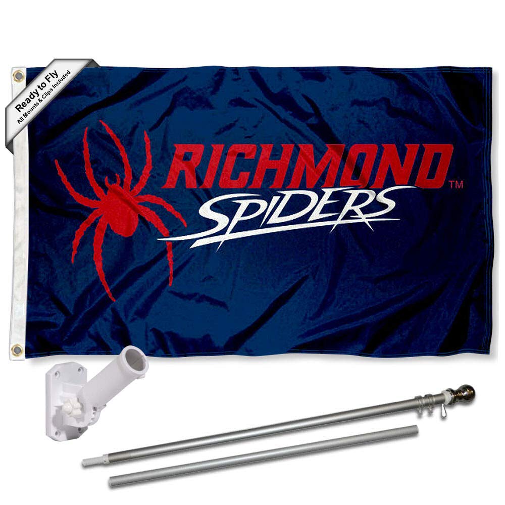 College Flags & Banners Co. Richmond Spiders New Logo Flag and Pole Bracket Mount Bundle - Sports Collectibles, Sports Memorabilia, Sports Fan Shop, Sports Gifts