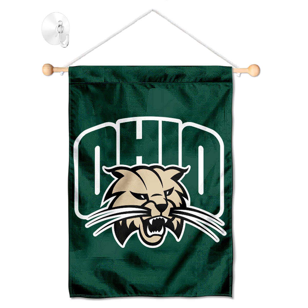 College Flags & Banners Co. Ohio Bobcats Banner for Windows Doors and Walls - Sports Collectibles, Sports Memorabilia, Sports Fan Shop, Sports Gifts