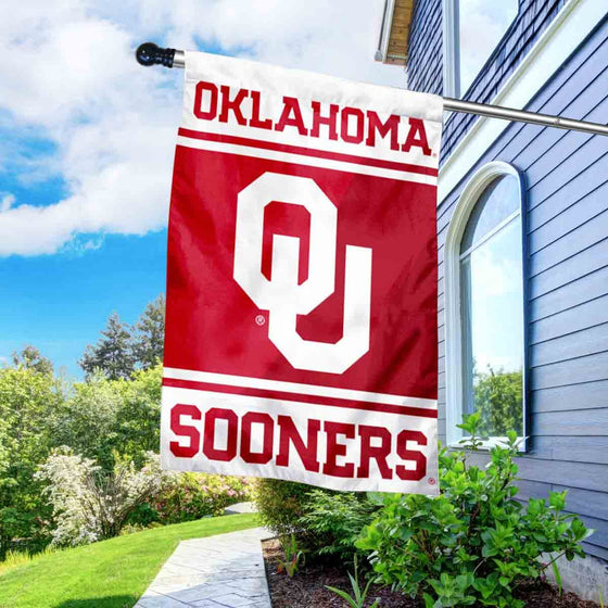 College Flags & Banners Co. Oklahoma Sooners House Flag with Flag Pole Set - Sports Collectibles, Sports Memorabilia, Sports Fan Shop, Sports Gifts
