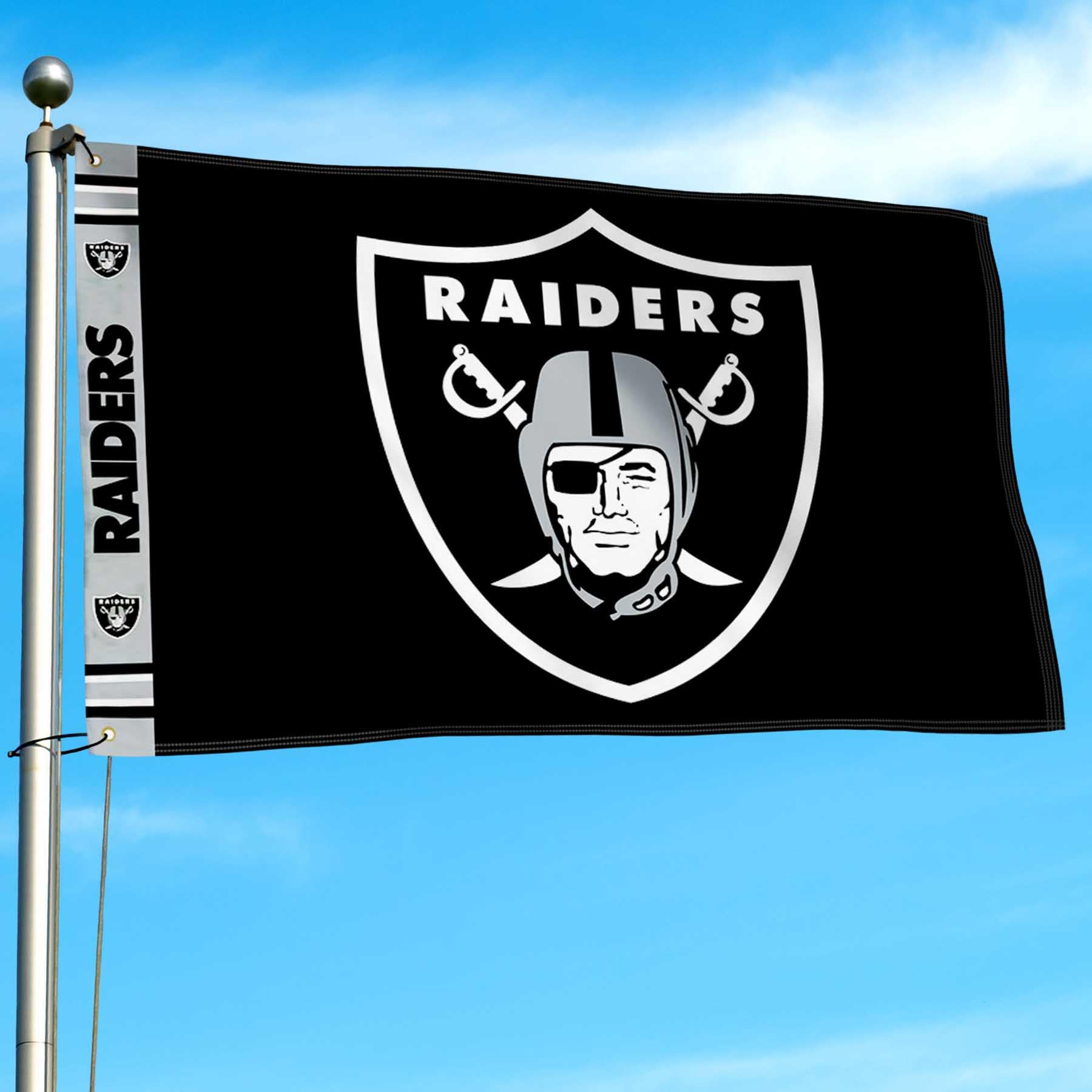 WinCraft Las Vegas Raiders Printed Header 3x5 Foot Banner Flag - Sports Collectibles, Sports Memorabilia, Sports Fan Shop, Sports Gifts