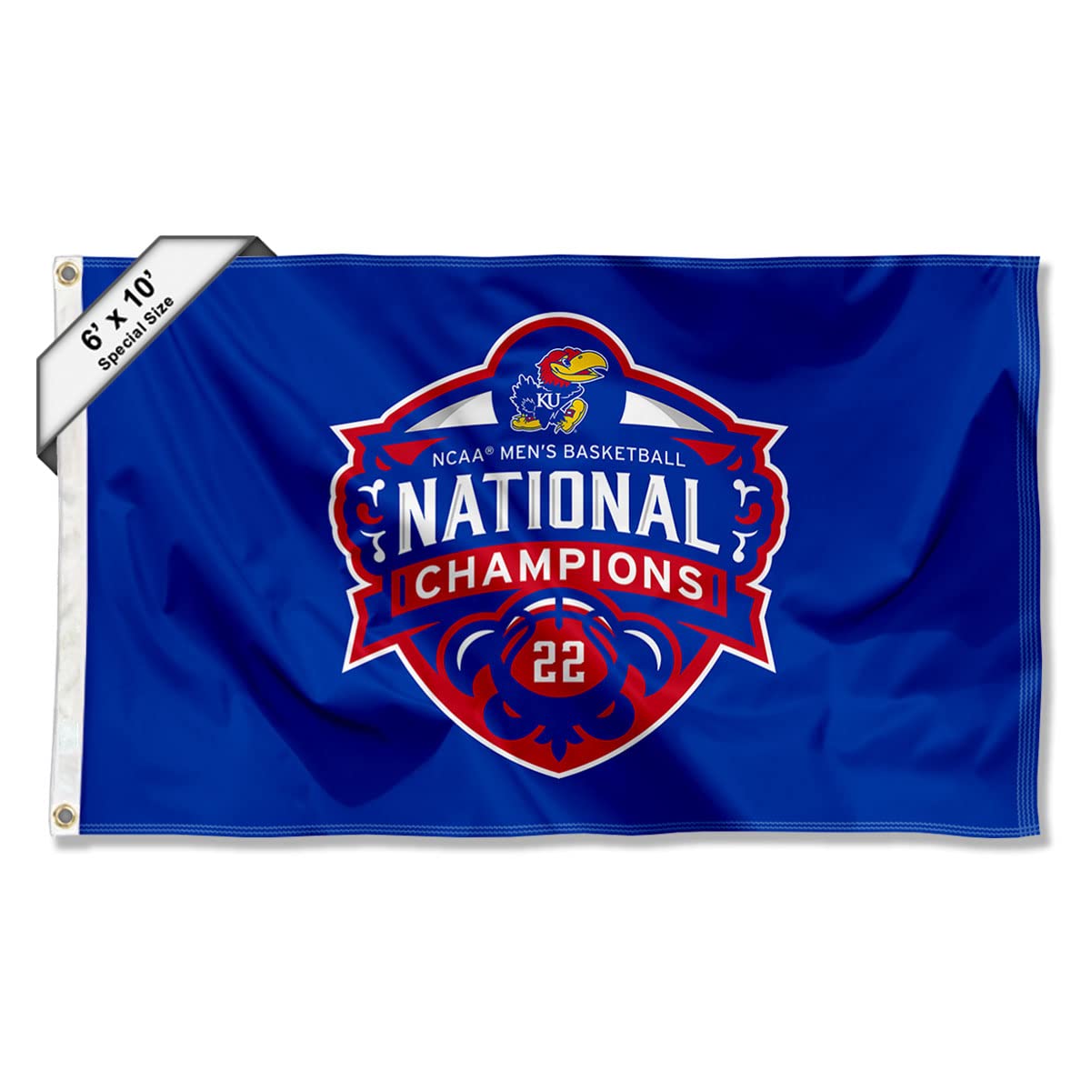 College Flags & Banners Co. Kansas KU Jayhawks 6x10 Feet Basketball Final National Championship Large Flag - Sports Collectibles, Sports Memorabilia, Sports Fan Shop, Sports Gifts