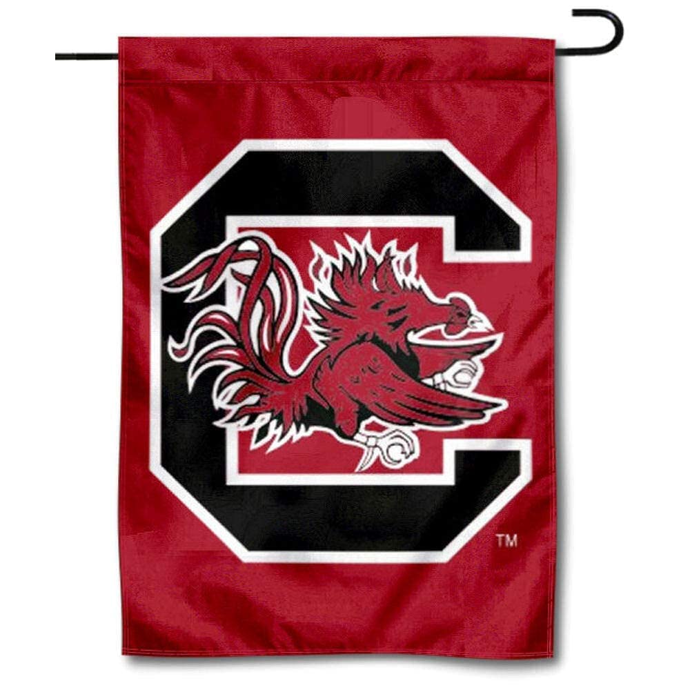 College Flags & Banners Co. University of South Carolina Garden Flag and USA Flag Stand Pole Holder Set - Sports Collectibles, Sports Memorabilia, Sports Fan Shop, Sports Gifts