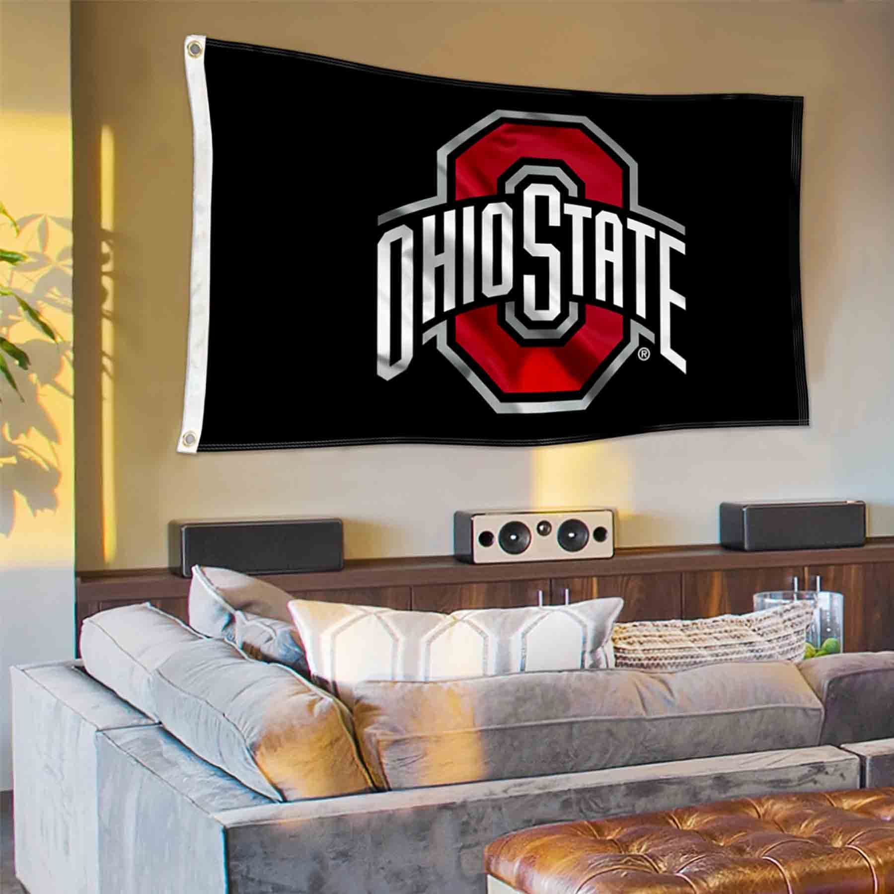 College Flags & Banners Co. Ohio State Buckeyes Black Flag - Sports Collectibles, Sports Memorabilia, Sports Fan Shop, Sports Gifts