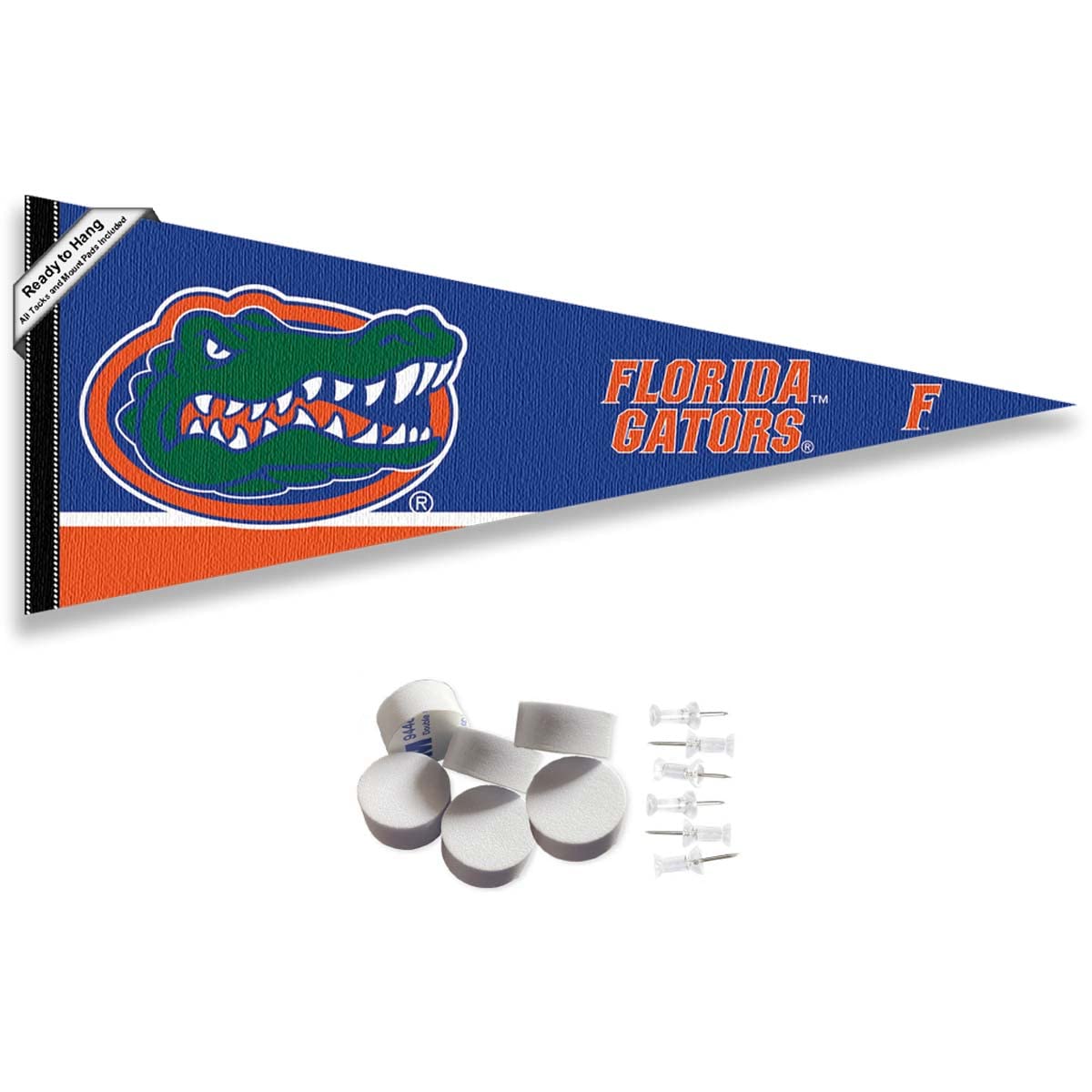 College Flags & Banners Co. Florida Gators Pennant Flag and Wall Tack Mount Pads - Sports Collectibles, Sports Memorabilia, Sports Fan Shop, Sports Gifts