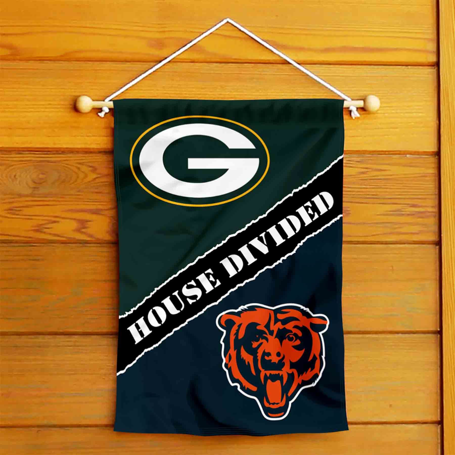WinCraft House Divided Packers and Bears Double Sided Garden Flag - Sports Collectibles, Sports Memorabilia, Sports Fan Shop, Sports Gifts
