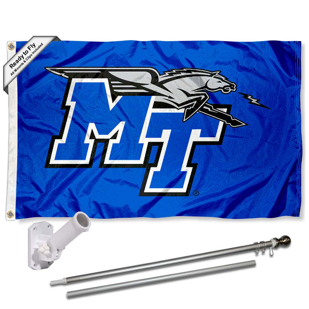 College Flags & Banners Co. MTSU Flag and Pole Bracket Mount Bundle - Sports Collectibles, Sports Memorabilia, Sports Fan Shop, Sports Gifts