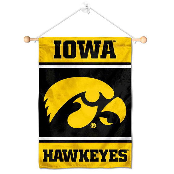 College Flags & Banners Co. Iowa Hawkeyes Window Wall Banner Hanging Flag with Suction Cup - Sports Collectibles, Sports Memorabilia, Sports Fan Shop, Sports Gifts