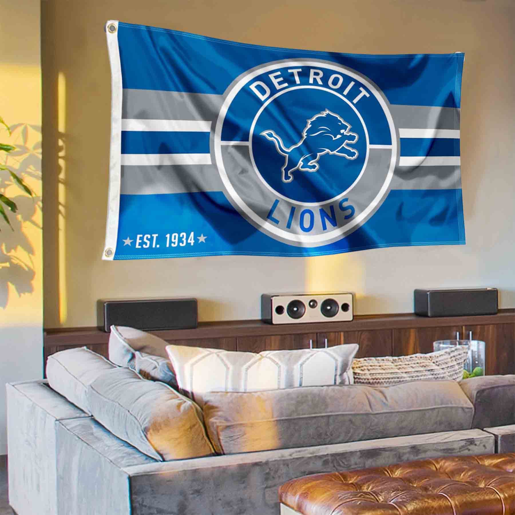 Detroit Lions Patch Button Banner and Tapestry Wall Tack Pads - Sports Collectibles, Sports Memorabilia, Sports Fan Shop, Sports Gifts
