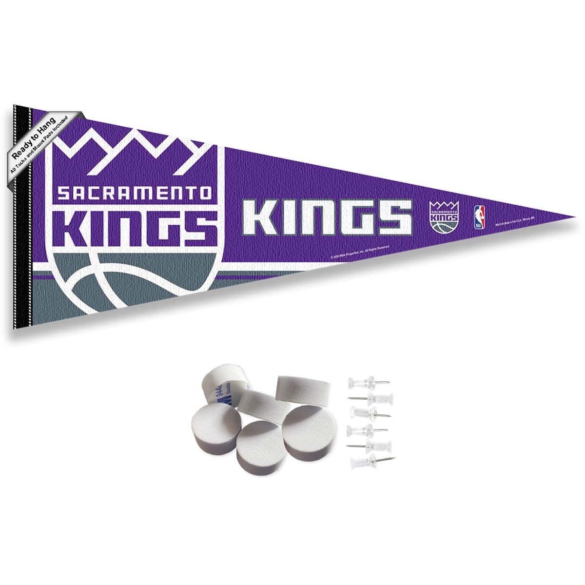 Sacramento Kings Pennant Flag and Wall Tack Pads Mounts - Sports Collectibles, Sports Memorabilia, Sports Fan Shop, Sports Gifts