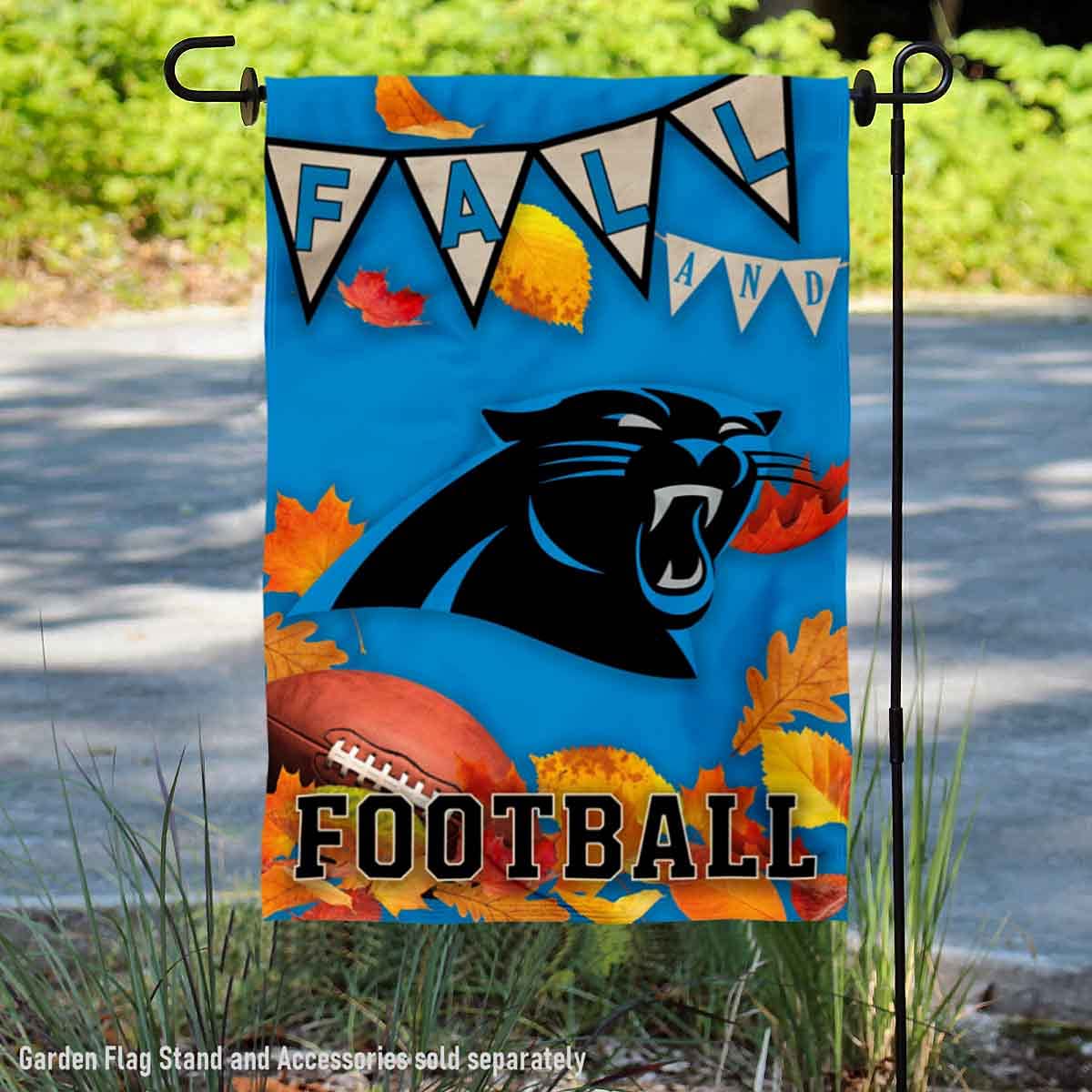 WinCraft Carolina Panthers Fall Leaves Decorative Football Garden Flag Double Sided Banner - Sports Collectibles, Sports Memorabilia, Sports Fan Shop, Sports Gifts
