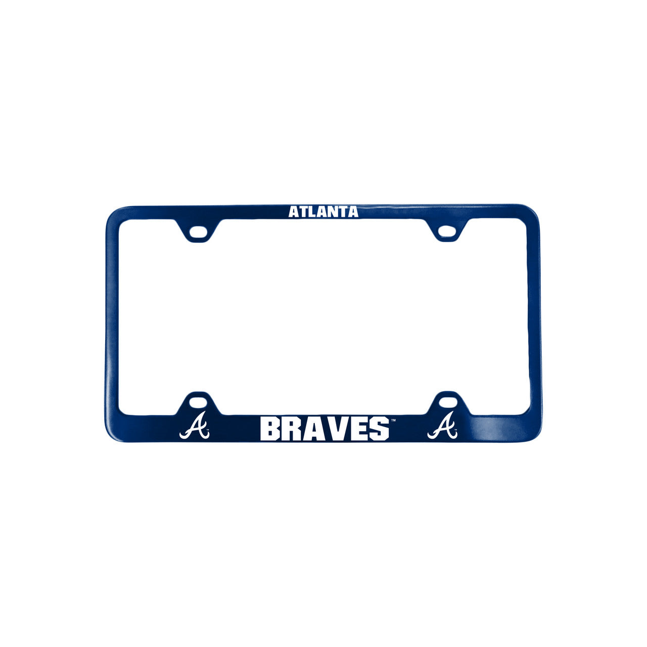 Altanta Braves License Plate Frame Laser Cut Blue - Sports Collectibles, Sports Memorabilia, Sports Fan Shop, Sports Gifts