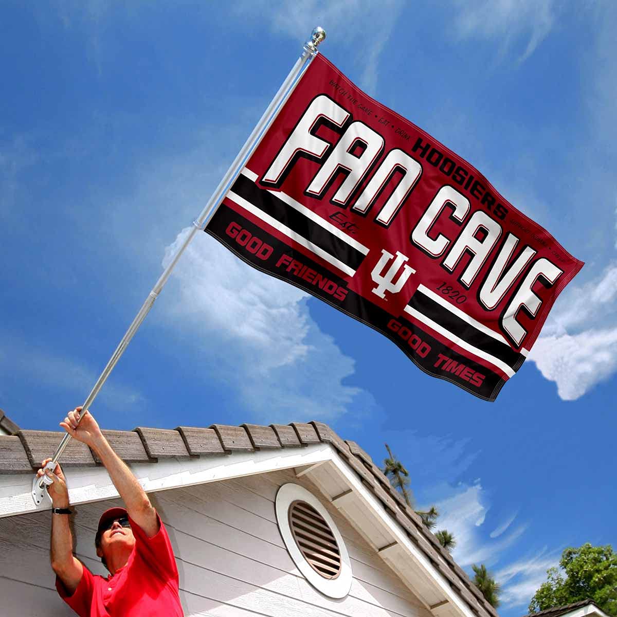Indiana Hoosiers Fan Man Cave Banner Flag - Sports Collectibles, Sports Memorabilia, Sports Fan Shop, Sports Gifts