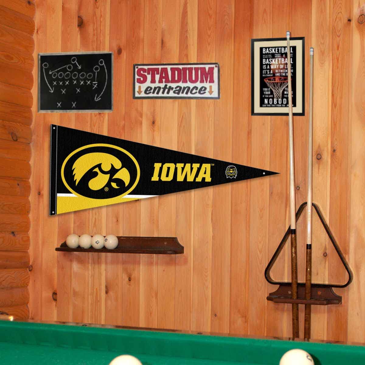 College Flags & Banners Co. Hawkeyes Pennant Flag and Wall Tack Mount Pads - Sports Collectibles, Sports Memorabilia, Sports Fan Shop, Sports Gifts