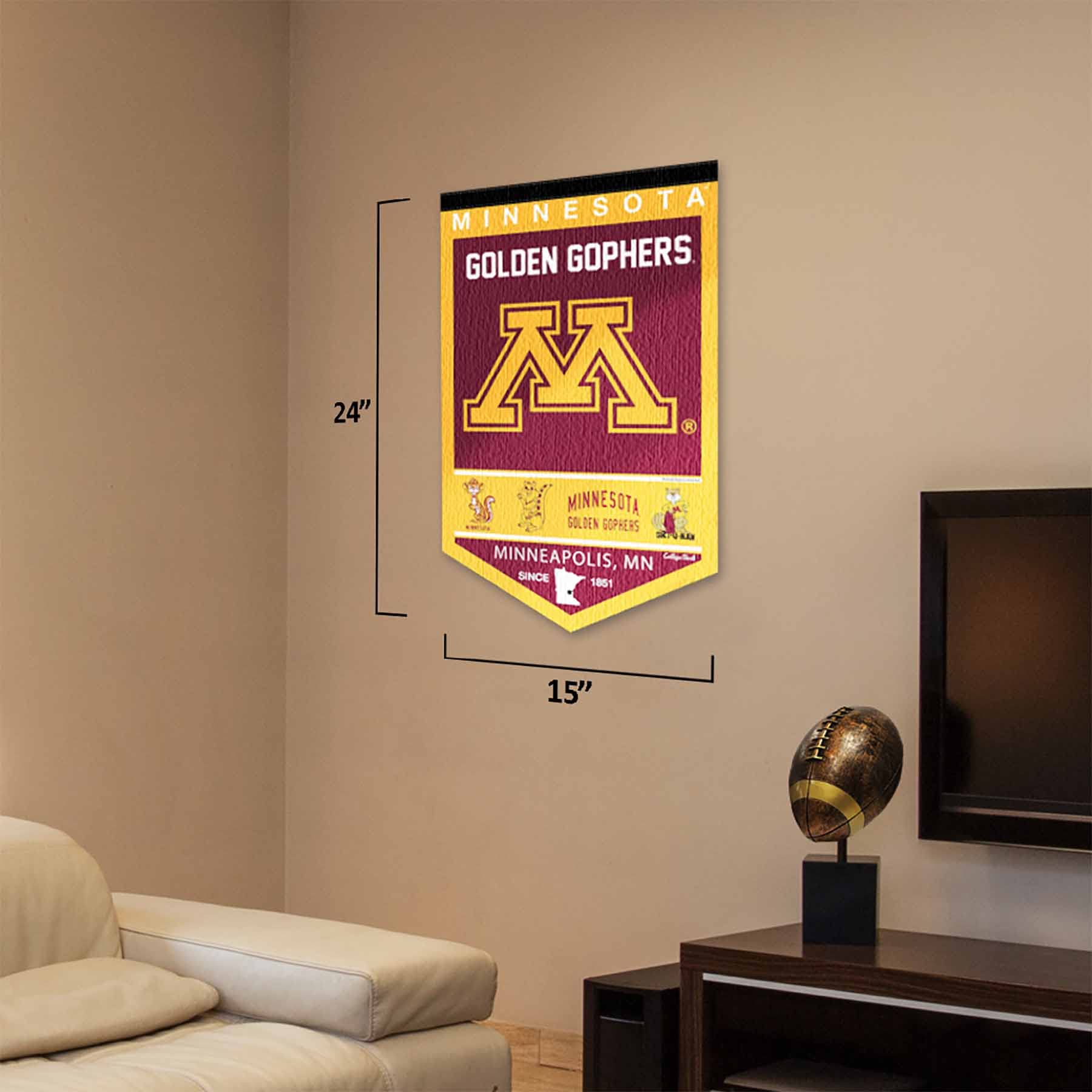 College Flags & Banners Co. Minnesota Gophers Heritage History Banner Pennant - Sports Collectibles, Sports Memorabilia, Sports Fan Shop, Sports Gifts
