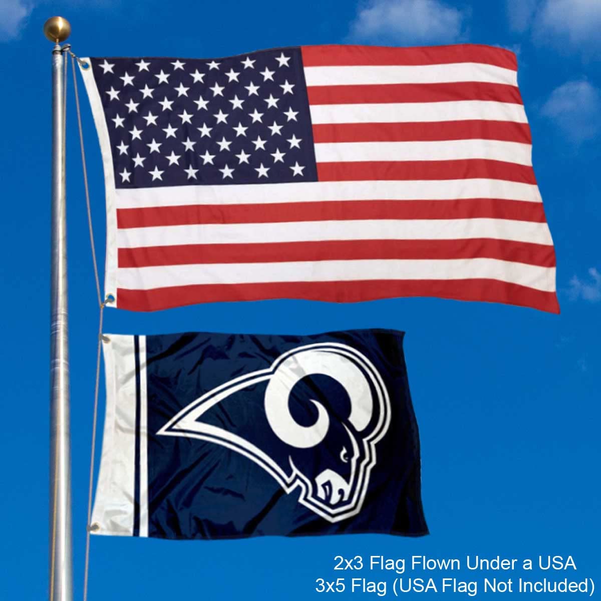 WinCraft LA Rams 2x3 Feet Small Flag - Sports Collectibles, Sports Memorabilia, Sports Fan Shop, Sports Gifts