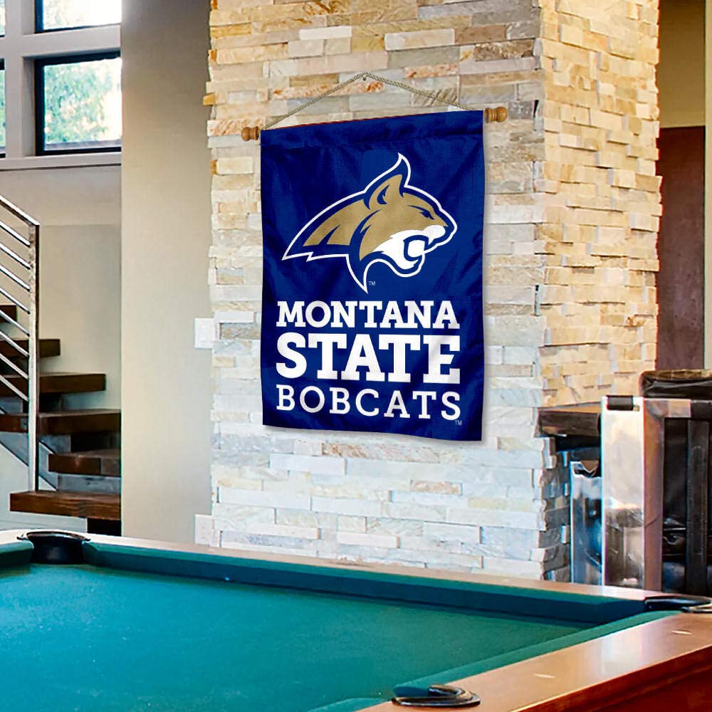 College Flags & Banners Co. Montana State University Banner Flag and Wood Banner Pole Set - Sports Collectibles, Sports Memorabilia, Sports Fan Shop, Sports Gifts
