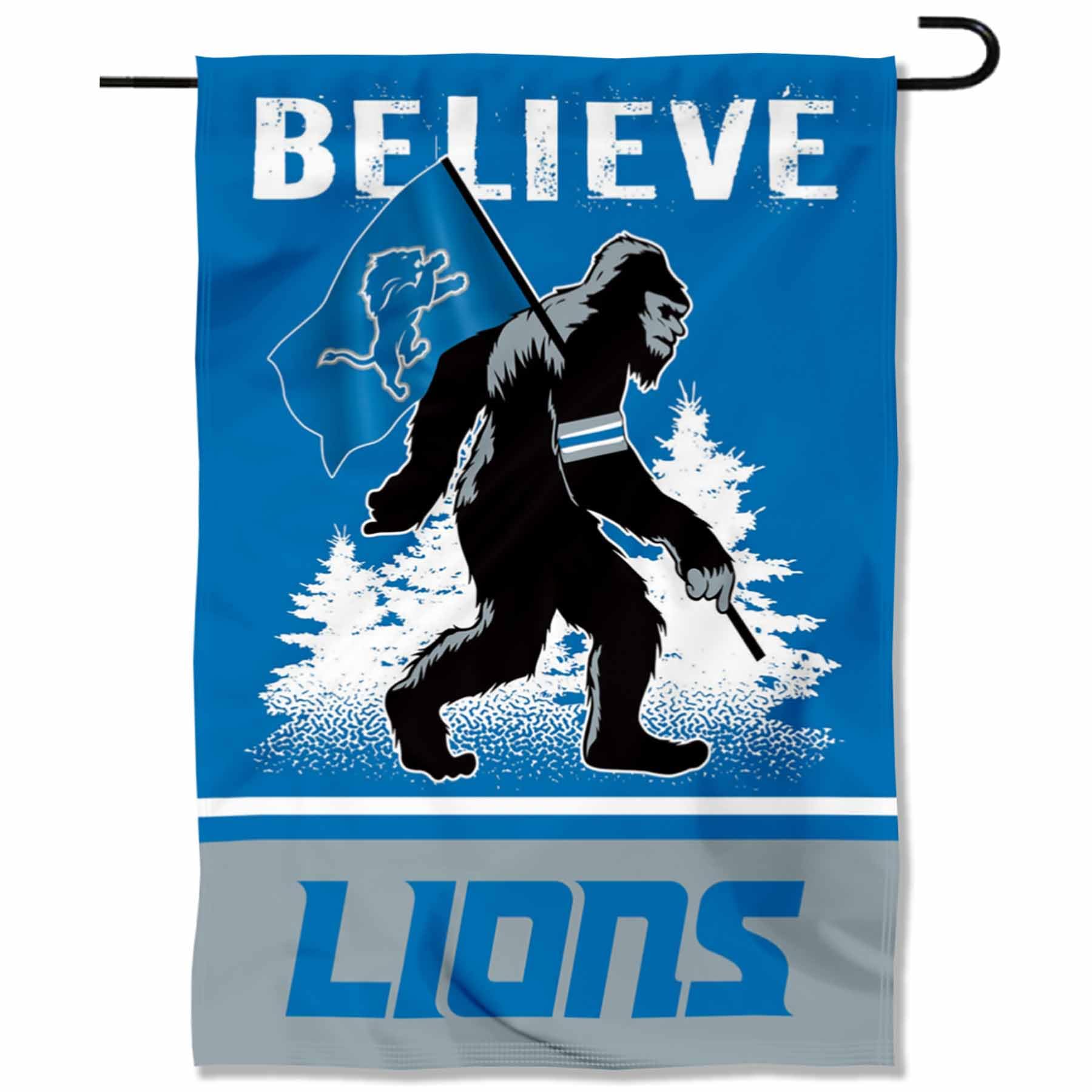 WinCraft Detroit Lions Bigfoot Sasquatch Believe Yard Garden Banner Flag - Sports Collectibles, Sports Memorabilia, Sports Fan Shop, Sports Gifts