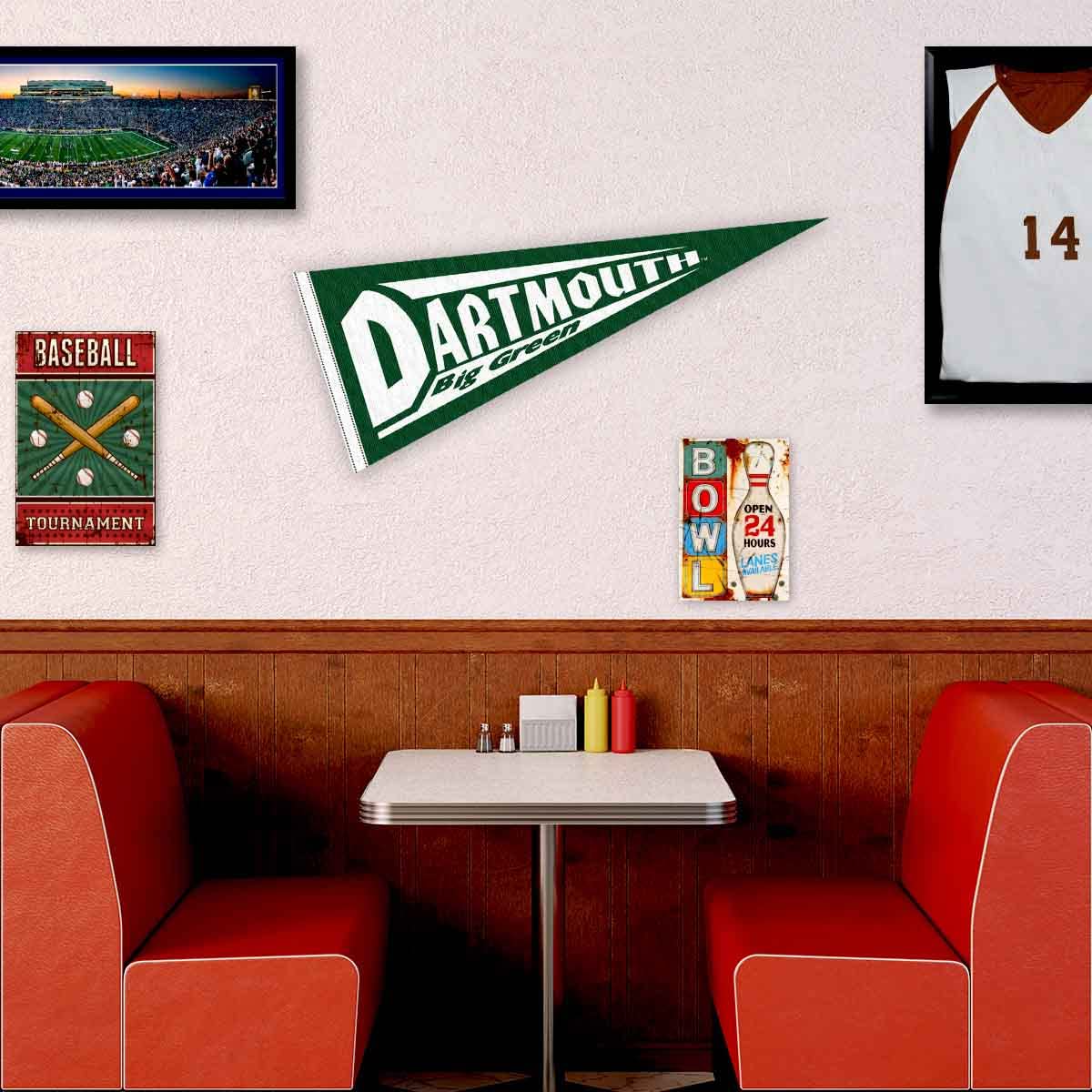 College Flags & Banners Co. Dartmouth Big Green Pennant 12 in X 30 in Banner - Sports Collectibles, Sports Memorabilia, Sports Fan Shop, Sports Gifts
