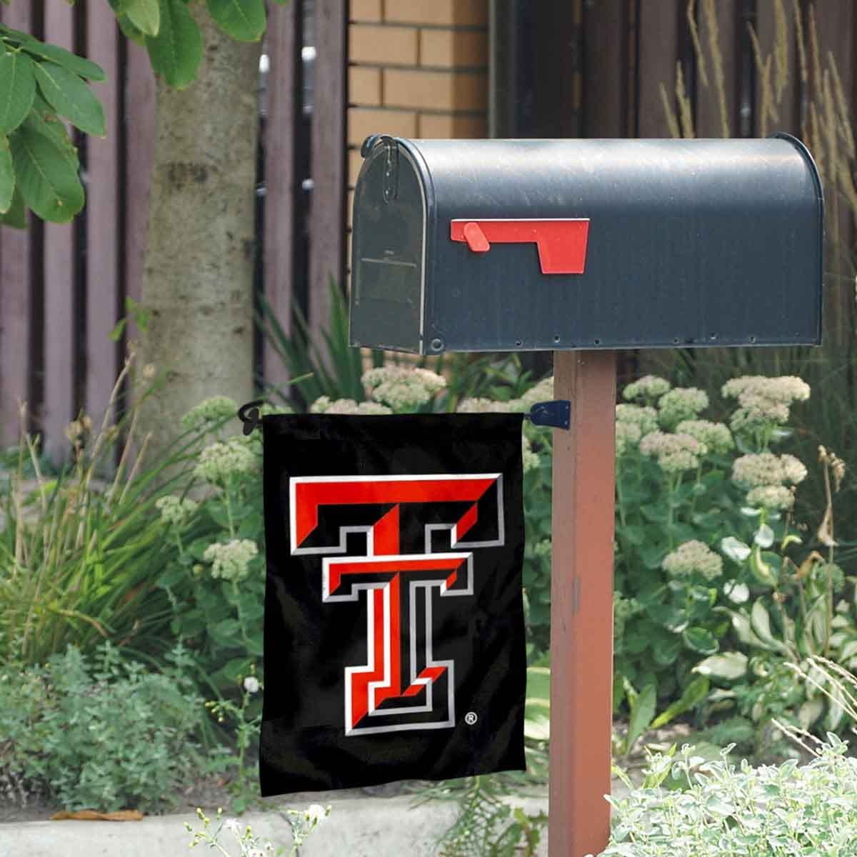 College Flags & Banners Co. Texas Tech Dual Logo Garden Flag and Mailbox Post Pole Mount Holder Set - Sports Collectibles, Sports Memorabilia, Sports Fan Shop, Sports Gifts
