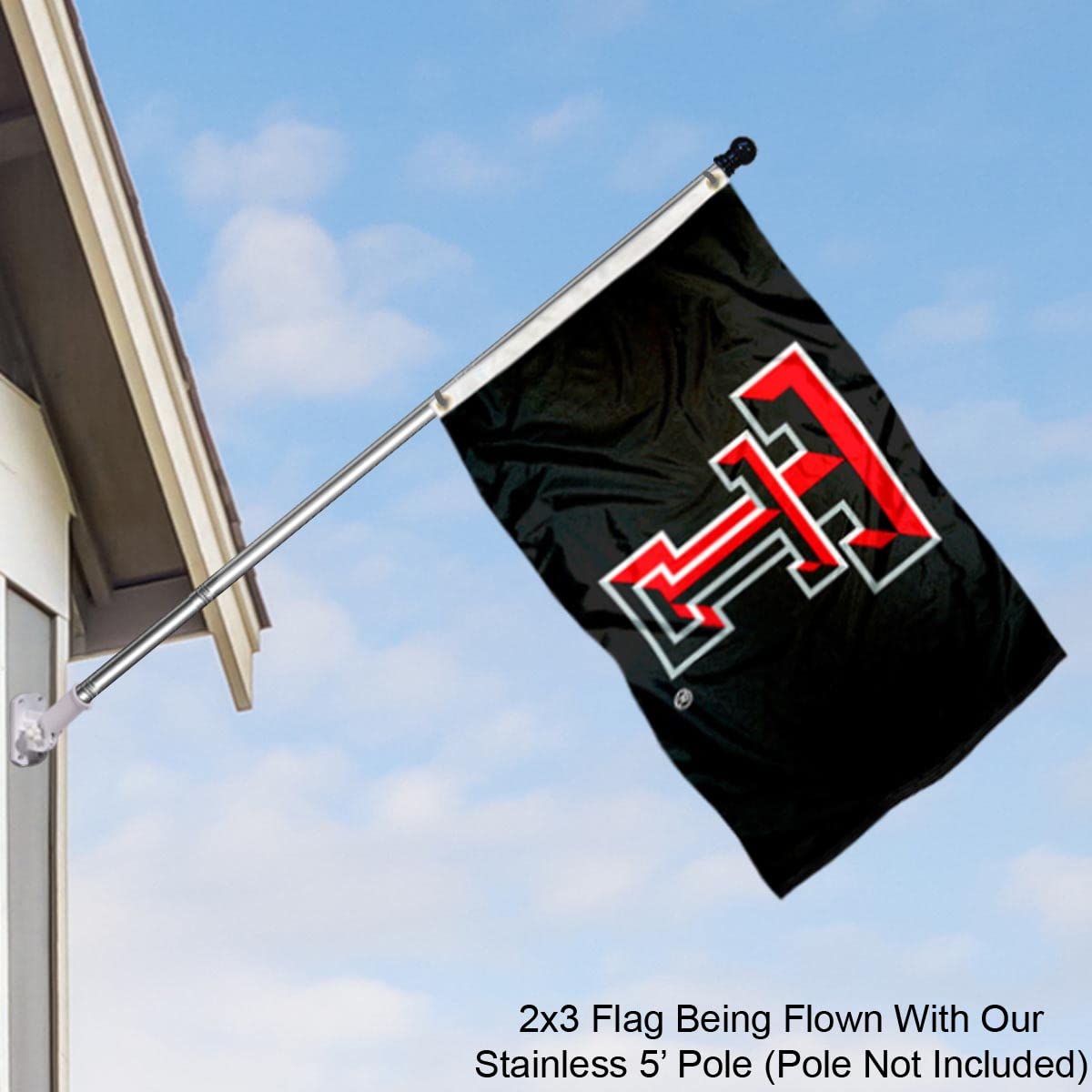 College Flags & Banners Co. Texas Tech Red Raiders Black 2x3 Foot Flag - Sports Collectibles, Sports Memorabilia, Sports Fan Shop, Sports Gifts