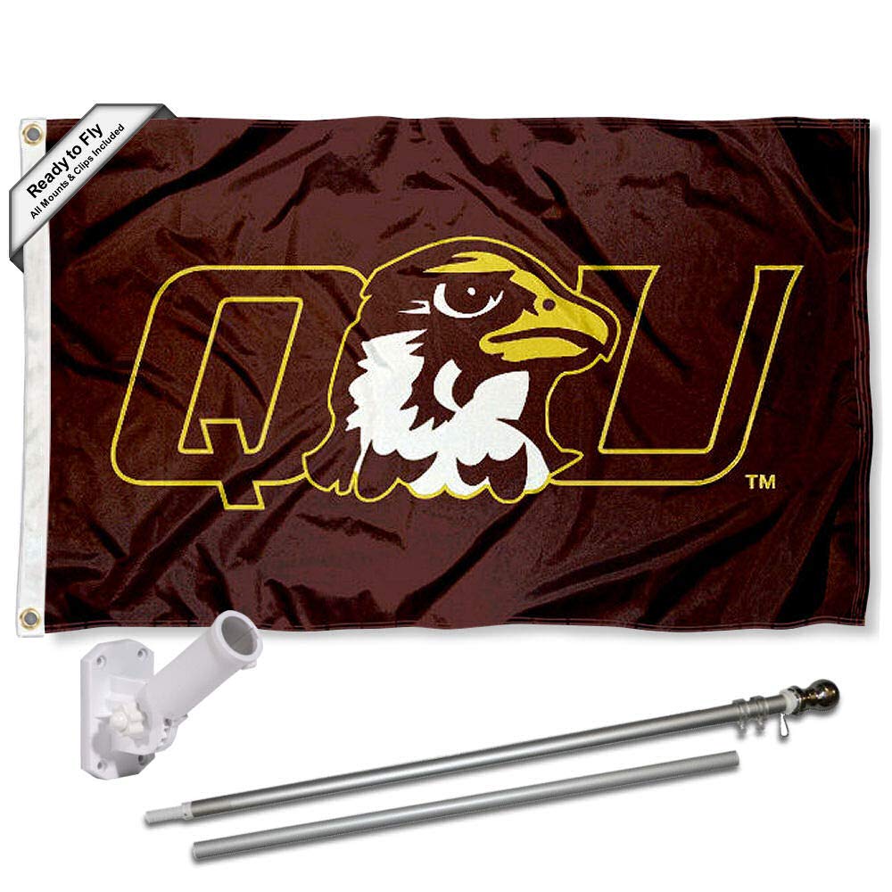 College Flags & Banners Co. Quincy Hawks Flag and Pole Bracket Mount Bundle - Sports Collectibles, Sports Memorabilia, Sports Fan Shop, Sports Gifts