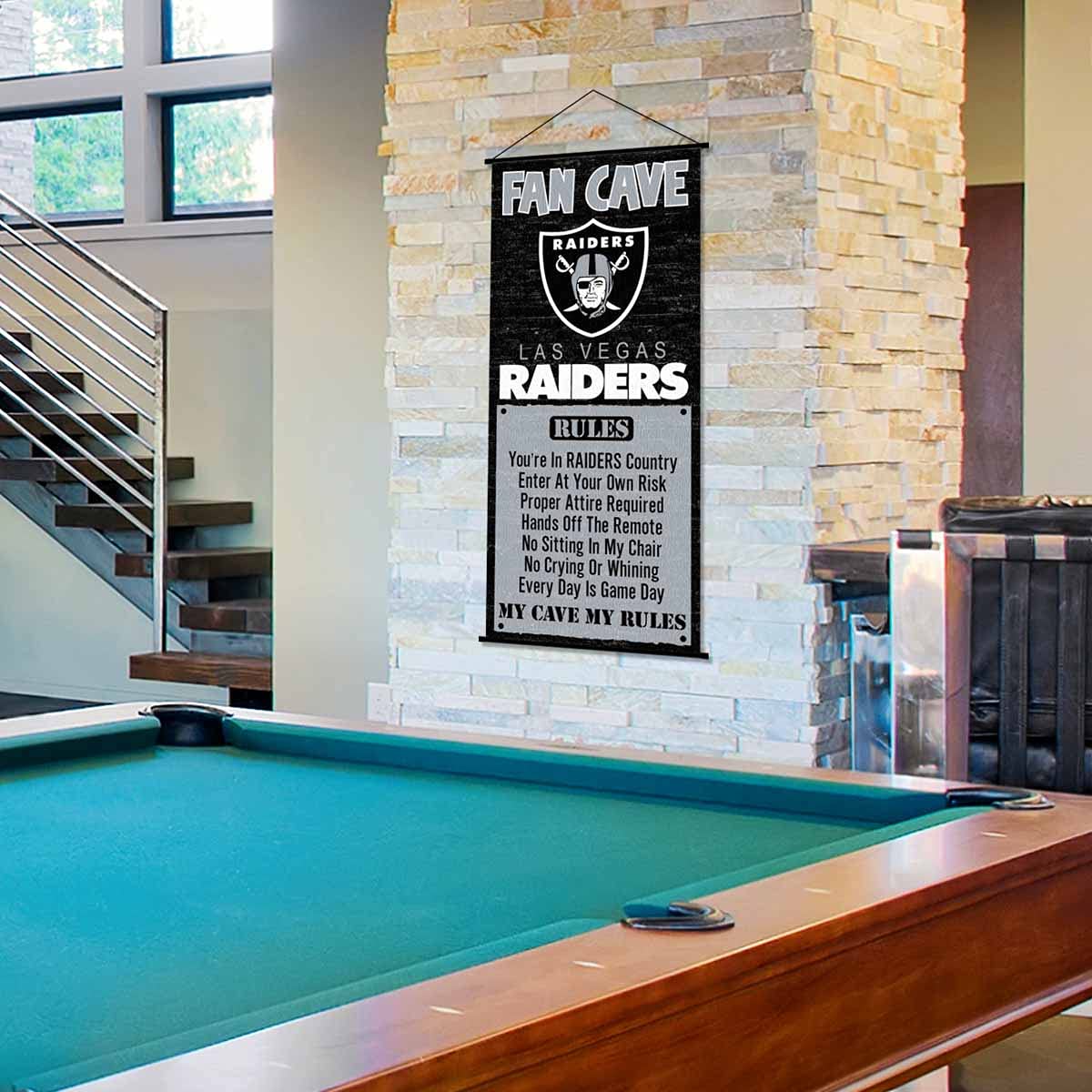 WinCraft Las Vegas Raiders Man Cave Fan Banner Wall Door Scroll - Sports Collectibles, Sports Memorabilia, Sports Fan Shop, Sports Gifts