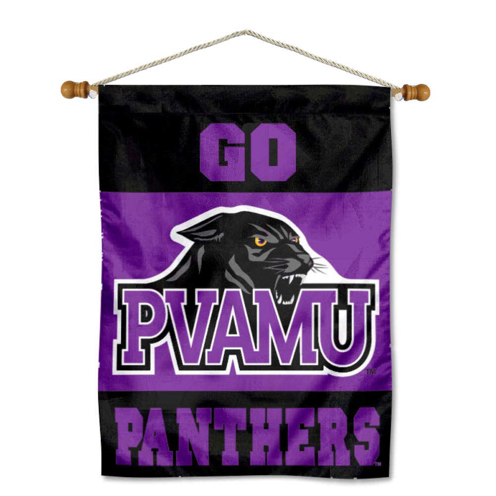 College Flags & Banners Co. Prairie View A&M University Banner Flag and Wood Banner Pole Set - Sports Collectibles, Sports Memorabilia, Sports Fan Shop, Sports Gifts
