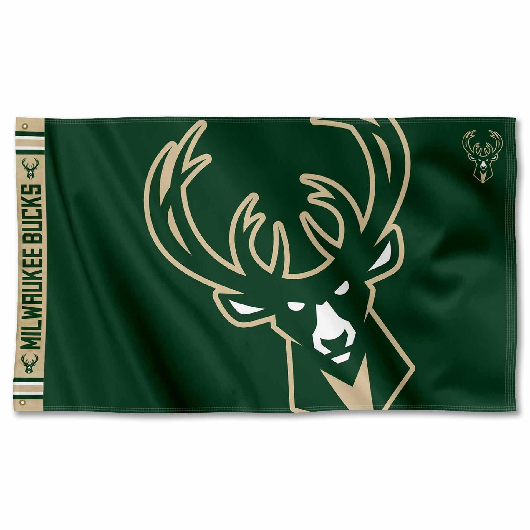WinCraft Milwaukee Bucks Printed Header 3x5 Premium Banner Flag - Sports Collectibles, Sports Memorabilia, Sports Fan Shop, Sports Gifts