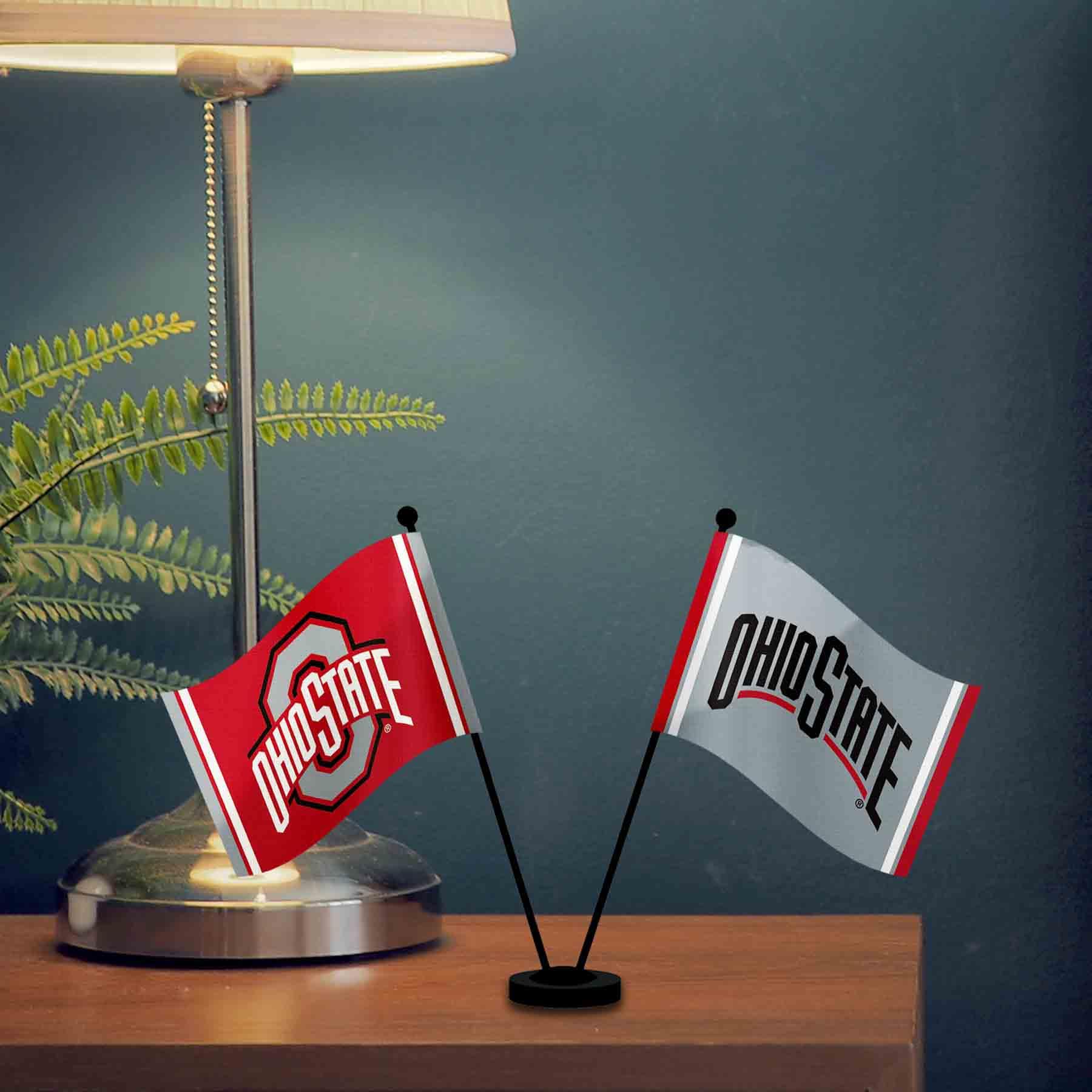 WinCraft Ohio State Buckeyes Desk and Table Top Flags - Sports Collectibles, Sports Memorabilia, Sports Fan Shop, Sports Gifts
