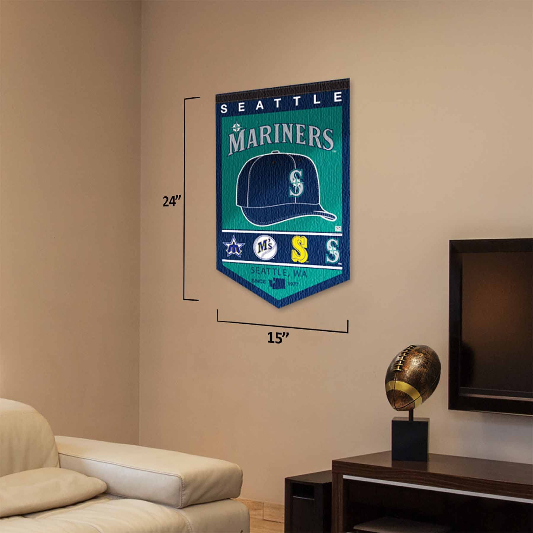 WinCraft Seattle Mariners Heritage History Banner Pennant - Sports Collectibles, Sports Memorabilia, Sports Fan Shop, Sports Gifts