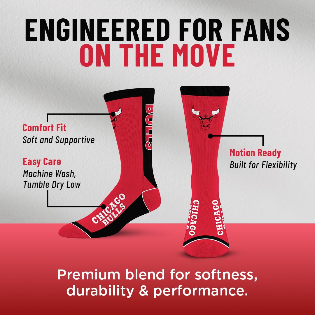 For Bare Feet NBA CHICAGO BULLS MVP Crew Sock Team Color Large - Sports Gifts, Sports Memorabilia, Sports Collectibles, Fan Shop
