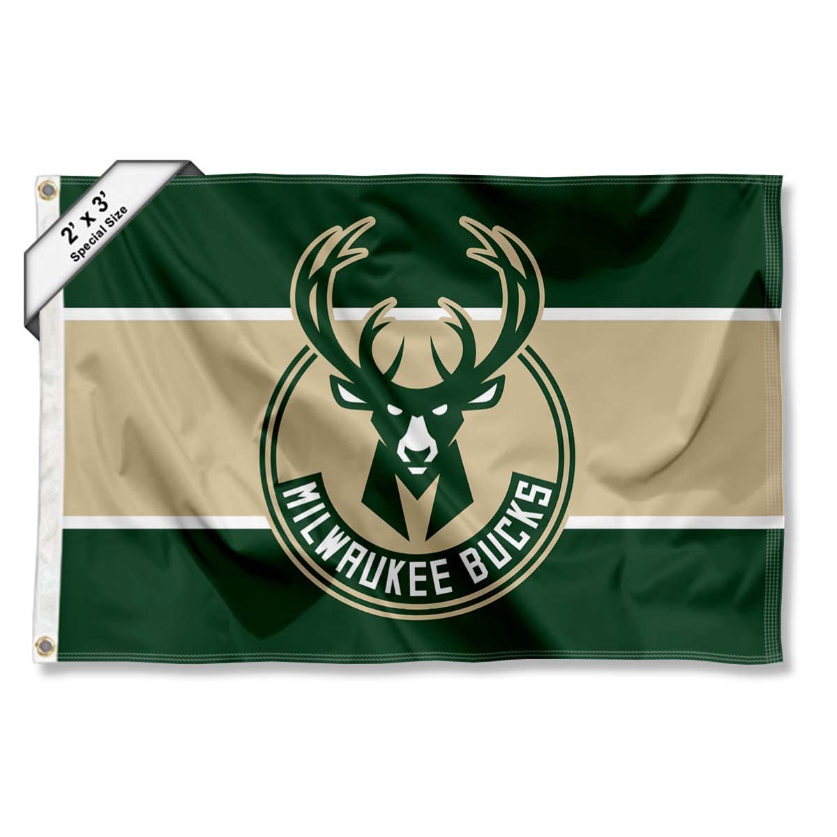 WinCraft Milwaukee Bucks Small 2x3 Foot Banner Flag - Sports Collectibles, Sports Memorabilia, Sports Fan Shop, Sports Gifts