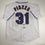 Autographed/Signed Mike Piazza New York NY White Baseball Jersey Beckett BAS COA