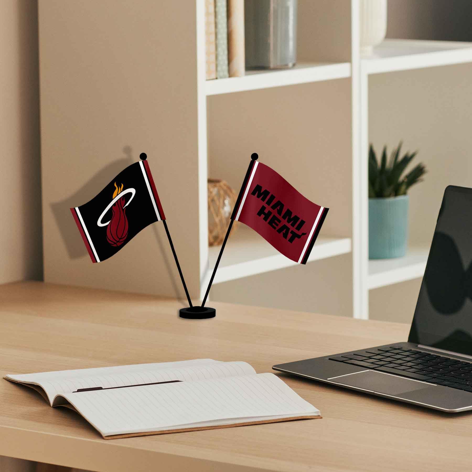 WinCraft Miami Heat Desk and Table Top Flags - Sports Collectibles, Sports Memorabilia, Sports Fan Shop, Sports Gifts