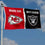 WinCraft Chiefs and Raiders House Divided Flag Rivalry Banner - Sports Collectibles, Sports Memorabilia, Sports Fan Shop, Sports Gifts
