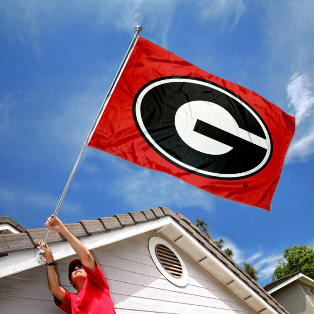College Flags & Banners Co. University of Georgia Polyester and USA Flag 3x5 Set - Sports Collectibles, Sports Memorabilia, Sports Fan Shop, Sports Gifts