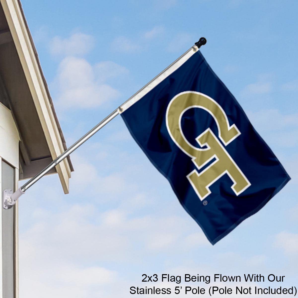 College Flags & Banners Co. Georgia Tech Yellow Jackets Small 2x3 Foot Flag - Sports Collectibles, Sports Memorabilia, Sports Fan Shop, Sports Gifts