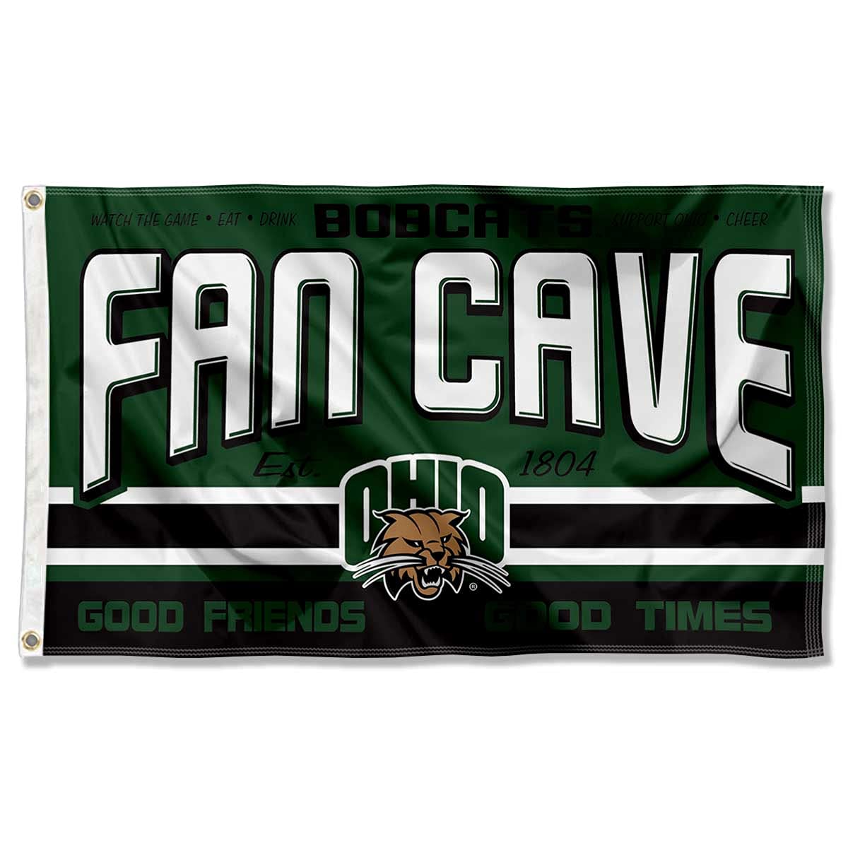Ohio Bobcats Fan Man Cave Banner Flag - Sports Collectibles, Sports Memorabilia, Sports Fan Shop, Sports Gifts